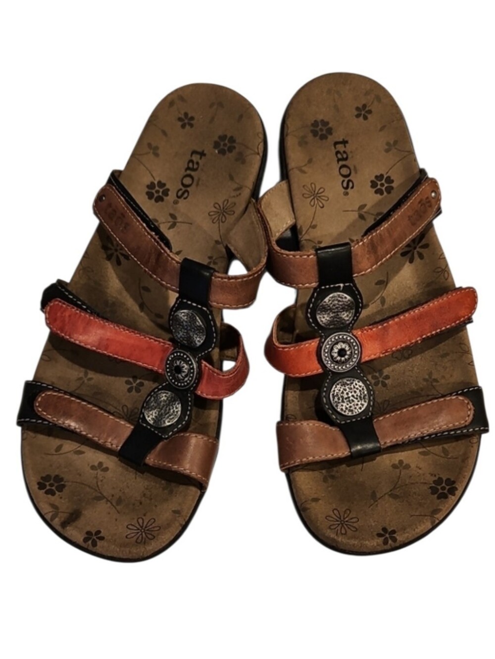 Taos Prize 2 sandals, harvest multicolor leather adjustable straps, size 8